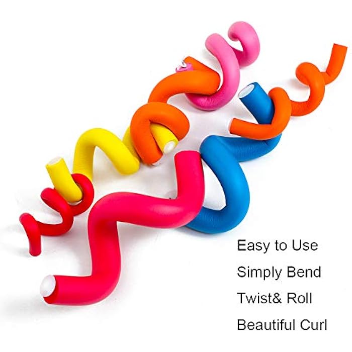 XCCOCO 1Pack(10Rods) Flexi Curling Hair Rods No Heat Soft Foam Hair Curlers Twist Flex Rods Set for Long,Medium,Short Human Hair DIY Hair Curlers Accessories Color Random(Diameter 0.8cm) - Image 4